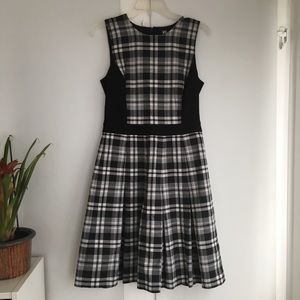 W by Worth Black and White Plaid Dress w/Pockets